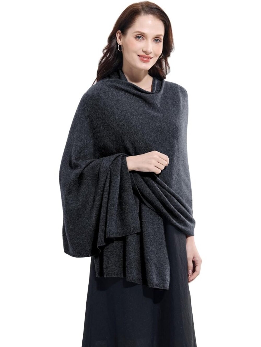〽️Women's Cashmere Shawl Gray Wedding Winter Shoulder Classic Wrap 87"x28"